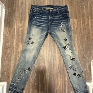 MNML Blue Skinny Distressed Jeans